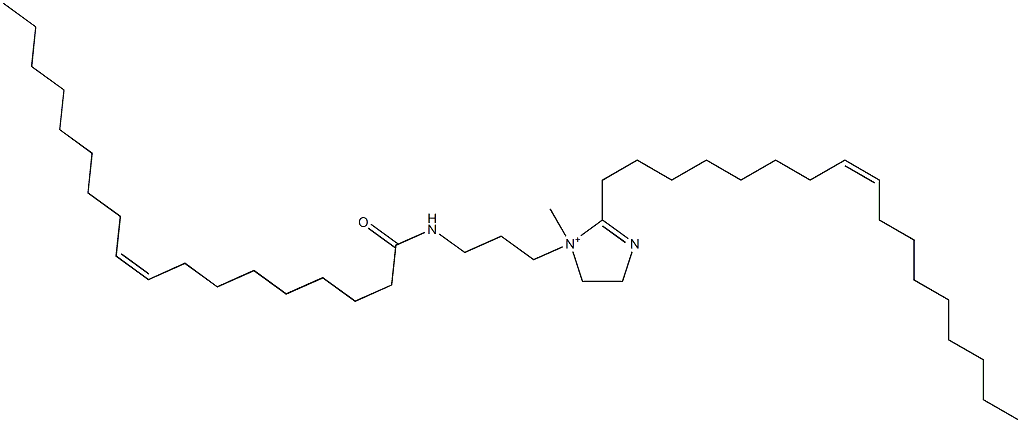 2-[(Z)-8-Heptadecenyl]-4,5-dihydro-1-methyl-1-[3-[[(Z)-1-oxo-9-octadecenyl]amino]propyl]-1-imidazolium Struktur