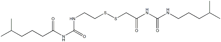 1-(5-Methylhexanoyl)-3-[2-[[(3-isohexylureido)carbonylmethyl]dithio]ethyl]urea Struktur