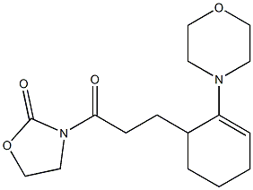 3-[3-(2-Morpholino-2-cyclohexenyl)propionyl]oxazolidin-2-one Struktur