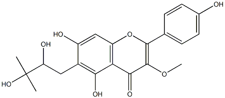 6-(2,3-Dihydroxy-3-methylbutyl)-3-methoxy-4',5,7-trihydroxyflavone Struktur