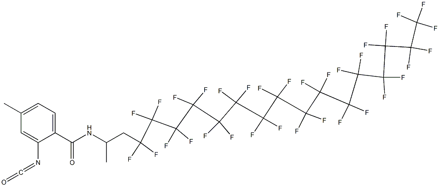 2-Isocyanato-4-methyl-N-[2-(tritriacontafluorohexadecyl)-1-methylethyl]benzamide Struktur