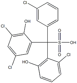 (3-Chlorophenyl)(2-chloro-6-hydroxyphenyl)(3,5-dichloro-2-hydroxyphenyl)methanesulfonic acid Struktur