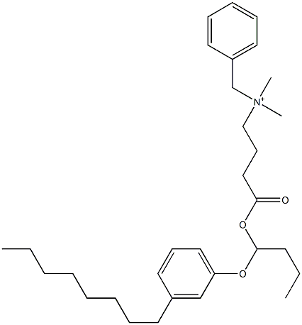 N,N-Dimethyl-N-benzyl-N-[3-[[1-(3-octylphenyloxy)butyl]oxycarbonyl]propyl]aminium Struktur