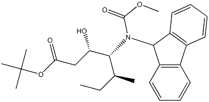 (3S,4R,5S)-4-(9H-Fluoren-9-ylmethoxycarbonylamino)-3-hydroxy-5-methylheptanoic acid tert-butyl ester Struktur