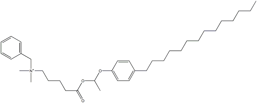 N,N-Dimethyl-N-benzyl-N-[4-[[1-(4-tetradecylphenyloxy)ethyl]oxycarbonyl]butyl]aminium Struktur