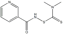 N-[(Dimethylamino)(thiocarbonyl)thio]-3-pyridinecarboxamide Struktur