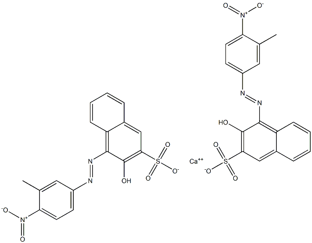 Bis[1-[(3-methyl-4-nitrophenyl)azo]-2-hydroxy-3-naphthalenesulfonic acid]calcium salt Struktur