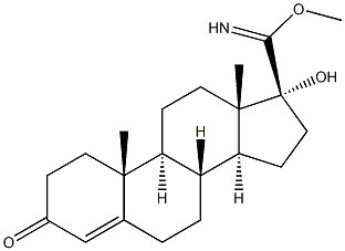 (17R)-17-Hydroxy-3-oxoandrost-4-ene-17-carbimidic acid methyl ester Struktur