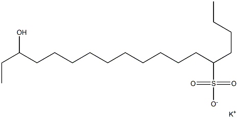 16-Hydroxyoctadecane-5-sulfonic acid potassium salt Struktur