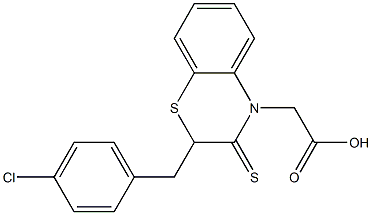 2-(4-Chlorobenzyl)-2,3-dihydro-3-thioxo-4H-1,4-benzothiazine-4-acetic acid Struktur