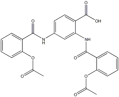 2,4-Bis[(2-acetoxybenzoyl)amino]benzoic acid Struktur