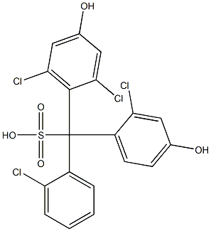 (2-Chlorophenyl)(2-chloro-4-hydroxyphenyl)(2,6-dichloro-4-hydroxyphenyl)methanesulfonic acid Struktur