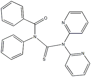 3,3-Di(2-pyridyl)-1-benzoyl-1-phenylthiourea Struktur