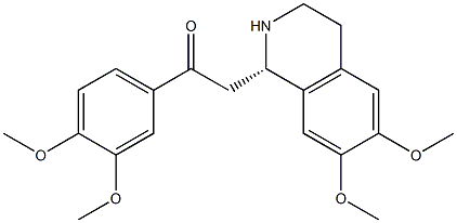 (1S)-1-[(3-Methoxy-4-methoxyphenyl)carbonylmethyl]-6,7-dimethoxy-1,2,3,4-tetrahydroisoquinoline Struktur