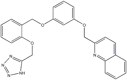 2-[3-[2-(1H-Tetrazol-5-ylmethoxy)benzyloxy]phenoxymethyl]quinoline Struktur