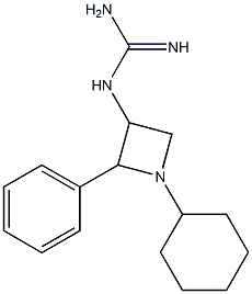 1-(1-Cyclohexyl-2-phenyl-3-azetidinyl)guanidine Struktur