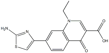 1,4-Dihydro-1-ethyl-4-oxo-7-[2-aminothiazol-4-yl]quinoline-3-carboxylic acid Struktur