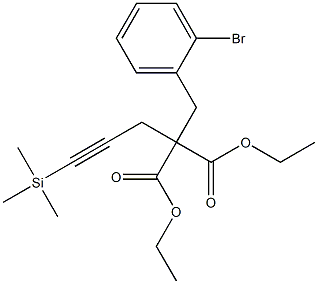 (2-Bromobenzyl)(3-trimethylsilyl-2-propynyl)malonic acid diethyl ester Struktur