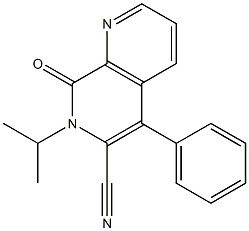 7,8-Dihydro-8-oxo-7-isopropyl-5-phenyl-1,7-naphthyridine-6-carbonitrile Struktur