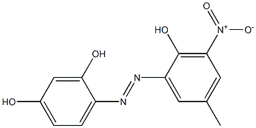 4-(2-Hydroxy-5-methyl-3-nitrophenylazo)resorcinol Struktur