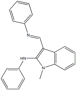 1-Methyl-N-(phenyl)-3-[[(phenyl)imino]methyl]-1H-indol-2-amine Struktur