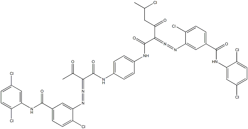 3,3'-[2-(1-Chloroethyl)-1,4-phenylenebis[iminocarbonyl(acetylmethylene)azo]]bis[N-(2,5-dichlorophenyl)-4-chlorobenzamide] Struktur