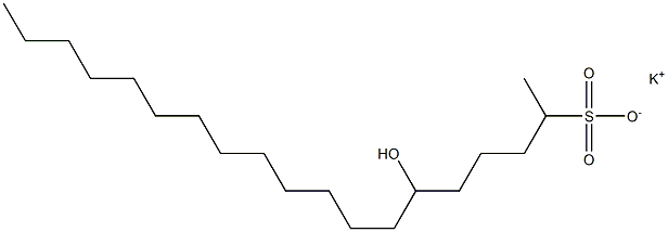 6-Hydroxynonadecane-2-sulfonic acid potassium salt Struktur