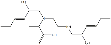 2-[N-(2-Hydroxy-3-hexenyl)-N-[2-(2-hydroxy-3-hexenylamino)ethyl]amino]propionic acid Struktur