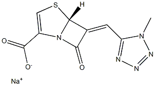 (5R)-7-Oxo-6-[(1-methyl-1H-tetrazol-5-yl)methylene]-4-thia-1-azabicyclo[3.2.0]hept-2-ene-2-carboxylic acid sodium salt Struktur