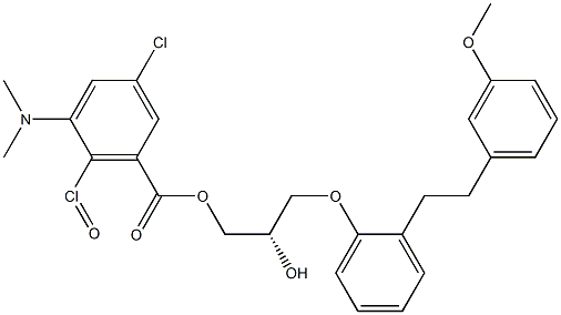 (2S)-N,N-Dimethyl-2-hydroxy-3-[2-(3-methoxyphenethyl)phenoxy]-1-propanamineN-oxide Struktur