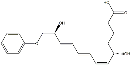 (5S,6Z,8E,10E,12S)-5,12-Dihydroxy-13-phenoxy-6,8,10-tridecatrienoic acid Struktur