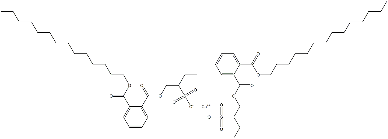 Bis[1-[(2-tetradecyloxycarbonylphenyl)carbonyloxy]butane-2-sulfonic acid]calcium salt Struktur