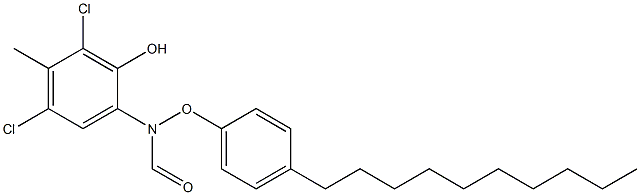 2-(4-Decylphenoxyformylamino)-4,6-dichloro-5-methylphenol Struktur