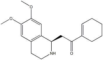 (1R)-6,7-Dimethoxy-1,2,3,4-tetrahydro-1-[(1-cyclohexenyl)carbonylmethyl]isoquinoline Struktur