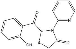 2-(2-Hydroxybenzoyl)-3-(2-pyridinyl)thiazolidin-4-one Struktur