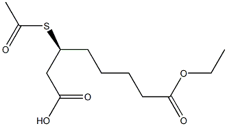 [S,(-)]-3-(Acetylthio)octanedioic acid hydrogen 8-ethyl ester Struktur