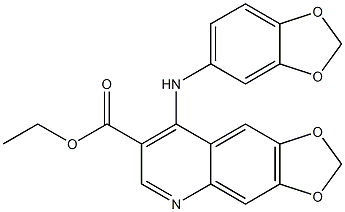 4-[[3,4-(Methylenedioxy)phenyl]amino]-6,7-(methylenedioxy)quinoline-3-carboxylic acid ethyl ester Struktur