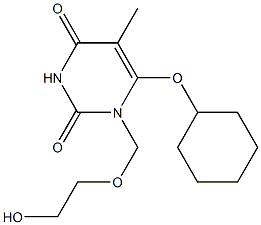 1-(2-Hydroxyethoxymethyl)-6-cyclohexyloxythymine Struktur