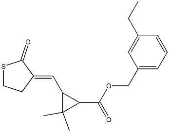 3-[[(3E)-2-Oxothiolan-3-ylidene]methyl]-2,2-dimethylcyclopropanecarboxylic acid 3-ethylbenzyl ester Struktur