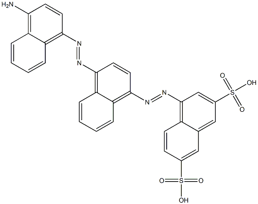 4-[[4-[(4-Amino-1-naphthalenyl)azo]-1-naphthalenyl]azo]-2,7-naphthalenedisulfonic acid Struktur