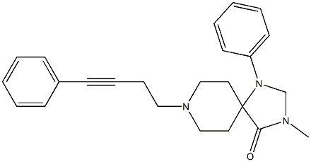 3-Methyl-1-phenyl-8-(4-phenyl-3-butynyl)-1,3,8-triazaspiro[4.5]decan-4-one Struktur