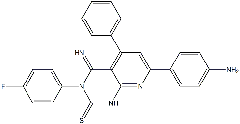 3,4-Dihydro-3-(4-fluorophenyl)-4-imino-5-phenyl-7-(4-aminophenyl)pyrido[2,3-d]pyrimidine-2(1H)-thione Struktur