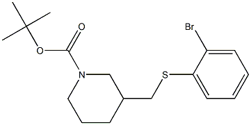 3-(2-Bromo-phenylsulfanylmethyl)-piperidine-1-carboxylic acid tert-butyl ester Struktur