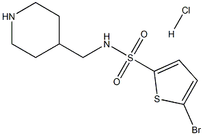 5-Bromo-thiophene-2-sulfonic acid (piperidin-4-ylmethyl)-amide hydrochloride Struktur