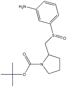 2-(3-Amino-benzenesulfinylmethyl)-pyrrolidine-1-carboxylic acid tert-butyl ester Struktur