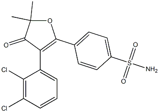 4-(3-(2,3-dichlorophenyl)-5,5-dimethyl-4-oxo-4,5-dihydrofuran-2-yl)benzenesulfonamide Struktur