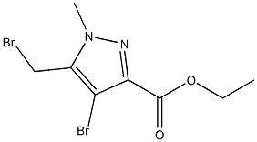 ethyl 4-broMo-5-(broMoMethyl)-1-Methyl-1H-pyrazole-3-carboxylate Struktur