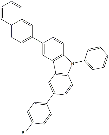 3-(4-Bromophenyl)-6-(naphthalen-2-yl)-9-phenyl-9H-carbazole Struktur