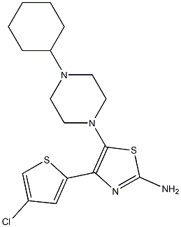 2-amino-4-(4-chlorothien-2-yl)-5-(4-cyclohexylpiperazin-1-yl)thiazole Struktur