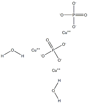 Copper(II) orthophosphate dihydrate Struktur